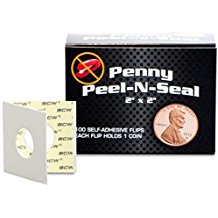 BCW Peel-N-Seal Self-Adhesive 2x2 Coin Flips for Pennies 100ct